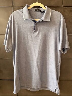 Theory Men's Light Blue Polo Shirt Large